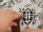 Horny little slut fucks pussy with BBC Dildo